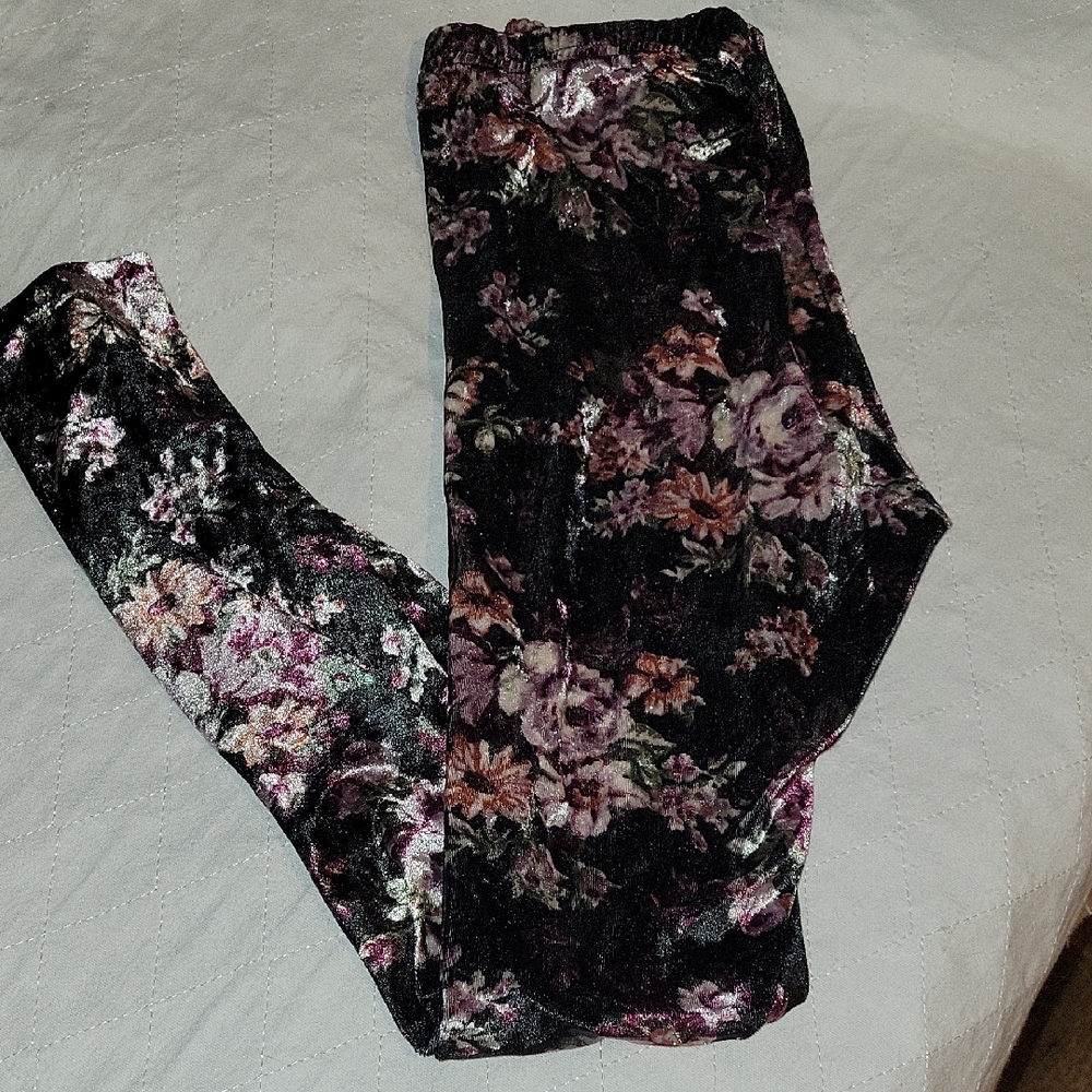 Floral Velvet Leggings